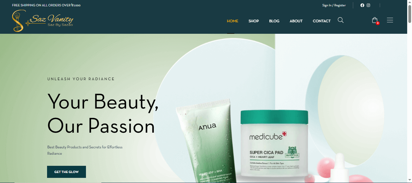 Saz Vanity E-Commerce